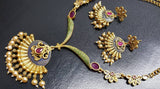 Princess Jasmine Kundan Necklace & Crystal Earring Set