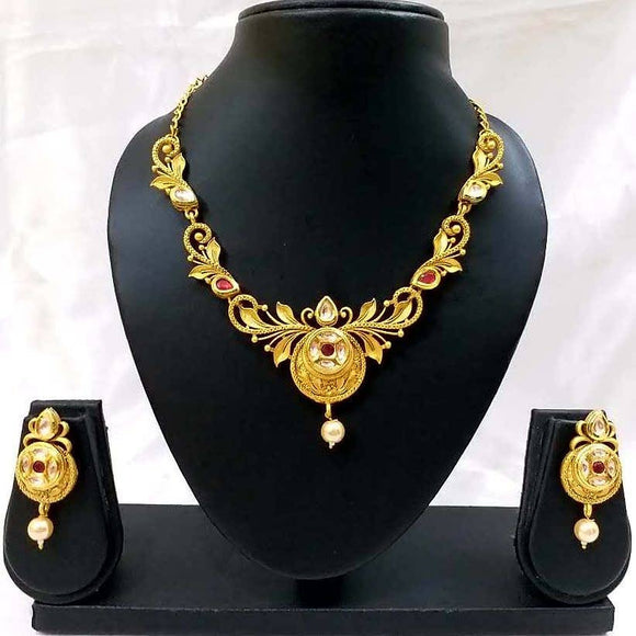 Rajasthani Princess Necklace & Crystal Earring Set