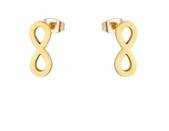 Titanium Gold Infinity Stud Earrings
