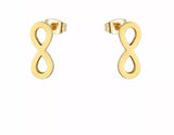 Titanium Gold Infinity Stud Earrings