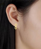 Titanium Gold Infinity Stud Earrings