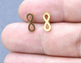 Titanium Gold Infinity Stud Earrings