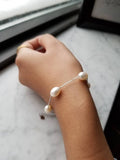 White Natural Freshwater 7mm Pearls Bracelet