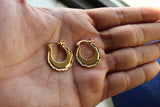 18k Gold Punjabi Nattiyan Minimalist Hoops Pair