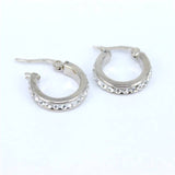 Titanium Gold Crystals Snap Back Hoop Earring Pair