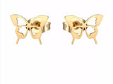 Titanium Gold Butterfly Stud Earrings