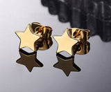 Titanium Gold Star Stud Earrings