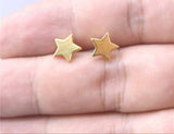 Titanium Gold Star Stud Earrings