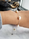 White Natural Freshwater 7mm Pearls Bracelet