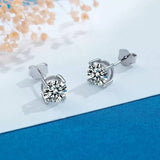 Diamond Stud Earrings 1ct Diamond Earrings, Diamonds set in Silver