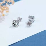 Diamond Stud Earrings 1ct Diamond Earrings, Diamonds set in Silver