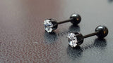 Titanium Black Earrings, Black Studs, Earrings, Black Screw Back Earrings