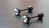 Titanium Black Earrings, Black Studs, Earrings, Black Screw Back Earrings