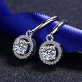 Diamond Hoop Earrings, 2ct Diamond Earrings, Diamonds set in 925 Silver