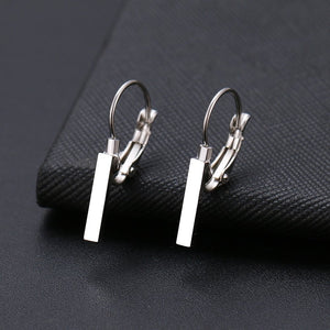 Titanium Silver Hoops Pair, Hypoallergenic, Sleeper, Bar Earrings