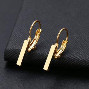 Titanium Gold Hoops Pair, Hypoallergenic, Sleeper, Bar Earrings