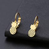 Titanium Silver Hoops Pair, Hypoallergenic, Sleeper, Pineapple Earrings