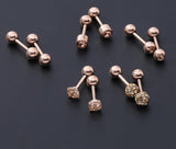 Titanium Rose Gold Earrings, Ball Back Screw on Studs Pair, Hypoallergenic