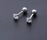 Titanium Silver Earrings, Ball Back Screw on Studs Pair, Hypoallergenic