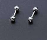 Titanium Silver Earrings, Ball Back Screw on Studs Pair, Hypoallergenic