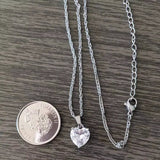 Crystal Heart Necklace, Silver Chain, Gold Chain, Heart Gold Chain, Pendants