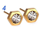 Titanium Gold Earrings Push Back Studs Pair, Hypoallergenic Minimalist