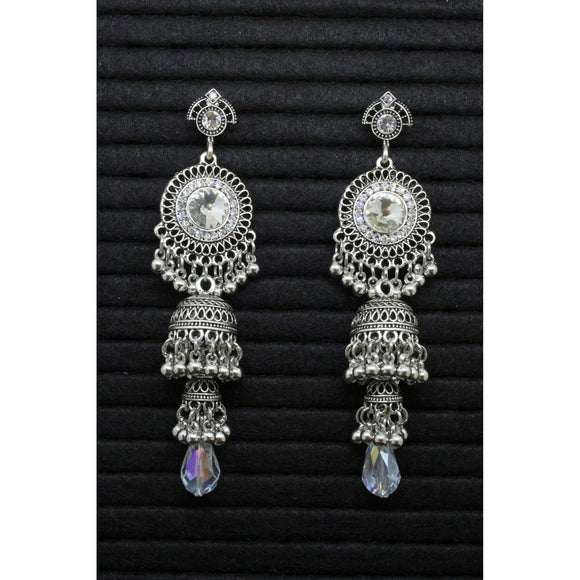 Indian Earrings, Long Hanging Jhumka Earrings, Indian Jewelry