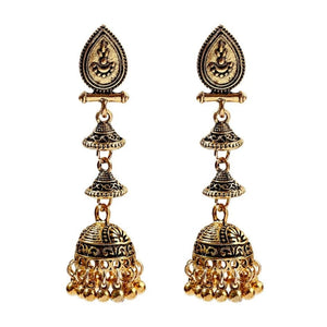 Indian Earrings, Long Hanging Jhumka Earrings, Indian Jewelry