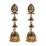 Indian Earrings, Long Hanging Jhumka Earrings, Indian Jewelry