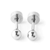 Titanium Gold Ball Circle Back Screw on Studs Pair, Hypoallergenic