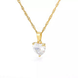 Crystal Heart Necklace, Silver Chain, Gold Chain, Heart Gold Chain, Pendants