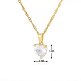 Crystal Heart Necklace, Silver Chain, Gold Chain, Heart Gold Chain, Pendants