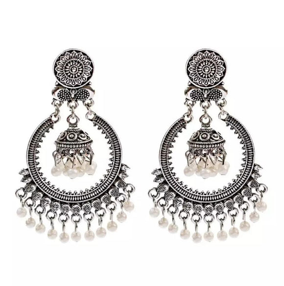 Indian Earrings, Long Hanging Jhumka Earrings, Indian Jewelry