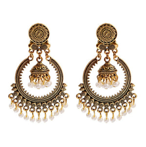 Indian Earrings, Long Hanging Jhumka Earrings, Indian Jewelry