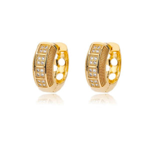 Titanium Gold Snap Back Hoop Earring Pair, Hypoallergenic