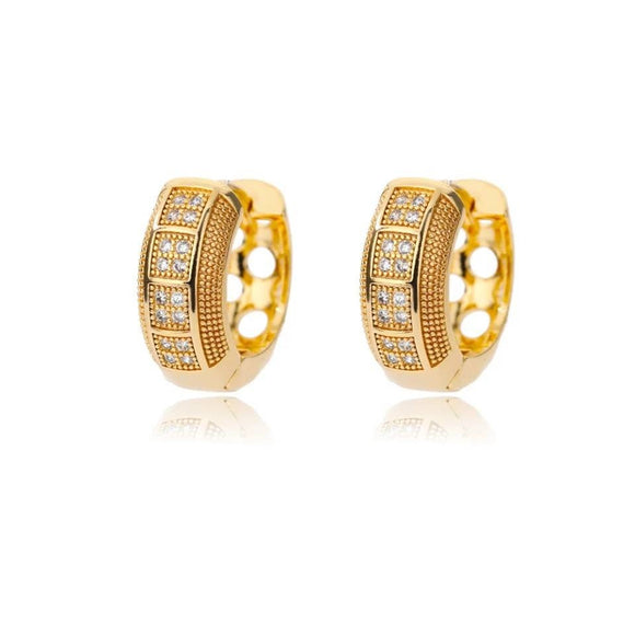 Titanium Gold Snap Back Hoop Earring Pair, Hypoallergenic