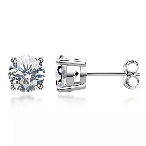 Diamond Stud Earrings 1ct Diamond Earrings, Diamonds set in 925 Silver