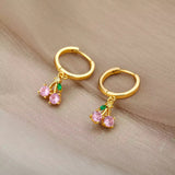 Titanium Gold Snap Back Hoop Earring Pair, Hypoallergenic