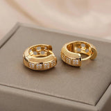 Titanium Gold Snap Back Hoop Earring Pair, Hypoallergenic