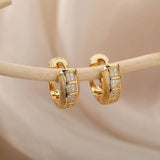 Titanium Gold Snap Back Hoop Earring Pair, Hypoallergenic