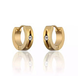 Titanium Rose Gold Snap Back Hoop Earring Pair, Hypoallergenic