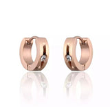 Titanium Rose Gold Snap Back Hoop Earring Pair, Hypoallergenic