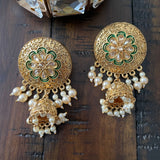 Indian Earrings, Long Hanging Jhumka Earrings, Indian Jewelry