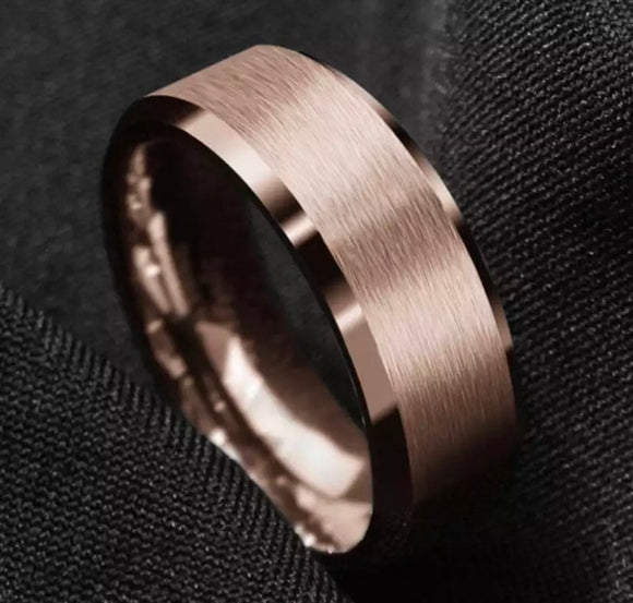 Titanium Rose Gold Ring, Rose Gold Titanium Ring, Titanium Band