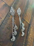 Indian Earrings, Long Hanging Jhumka Earrings, Indian Jewelry