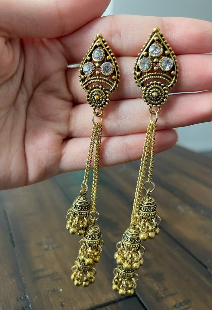 Hanging Earrings Latest Long Earring Design Indian Earrings, Long
