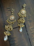 Indian Earrings, Long Hanging Jhumka Earrings, Indian Jewelry