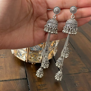 Indian Earrings, Long Hanging Jhumka Earrings, Indian Jewelry