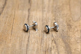 Titanium Black Earrings, Silver Studs, Earrings, Silver Screw Back Earrings