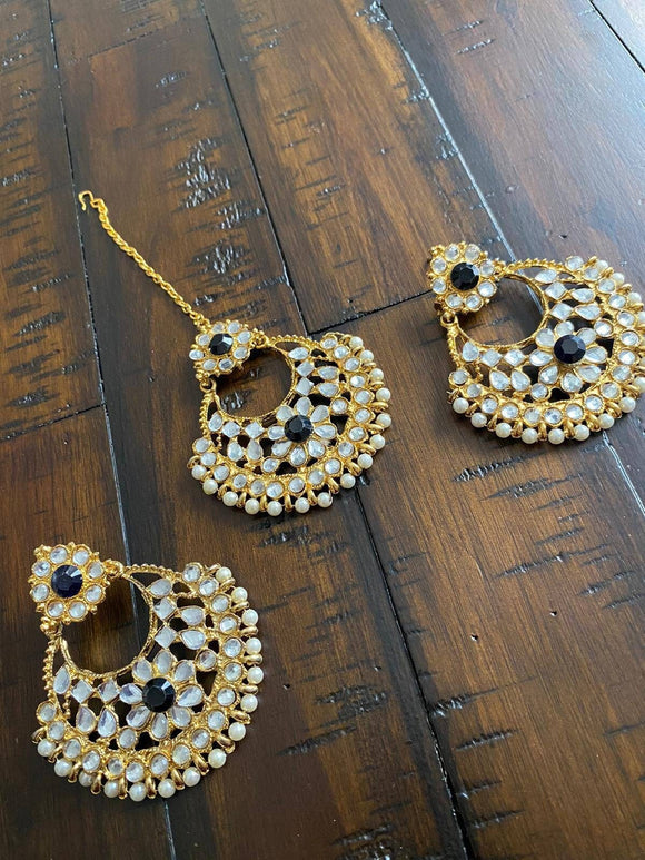 Indian Earrings, Tikka and Earrings Set, Indian Jewelry